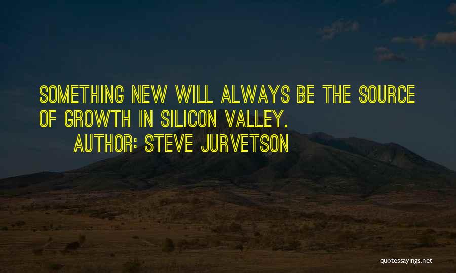 Steve Jurvetson Quotes: Something New Will Always Be The Source Of Growth In Silicon Valley.