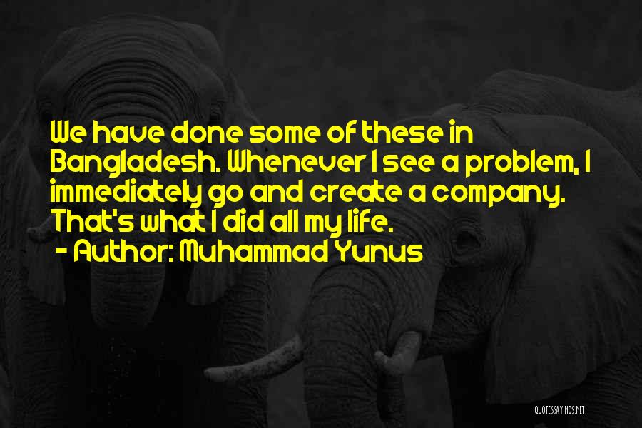 Muhammad Yunus Quotes: We Have Done Some Of These In Bangladesh. Whenever I See A Problem, I Immediately Go And Create A Company.