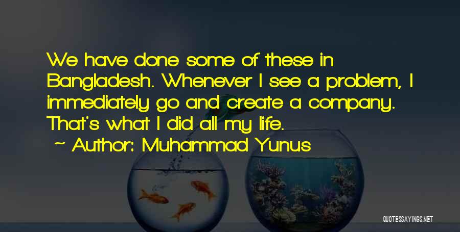 Muhammad Yunus Quotes: We Have Done Some Of These In Bangladesh. Whenever I See A Problem, I Immediately Go And Create A Company.