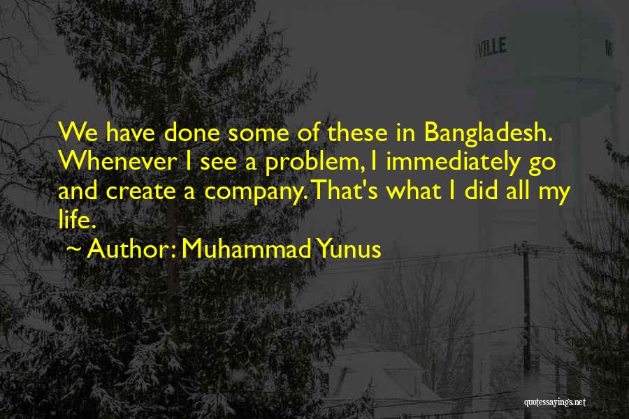 Muhammad Yunus Quotes: We Have Done Some Of These In Bangladesh. Whenever I See A Problem, I Immediately Go And Create A Company.