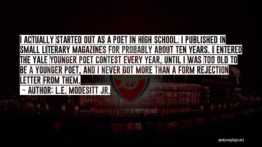 L.E. Modesitt Jr. Quotes: I Actually Started Out As A Poet In High School. I Published In Small Literary Magazines For Probably About Ten