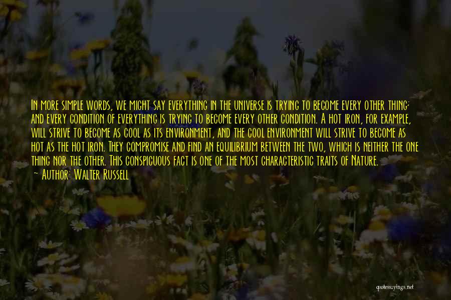 Walter Russell Quotes: In More Simple Words, We Might Say Everything In The Universe Is Trying To Become Every Other Thing; And Every