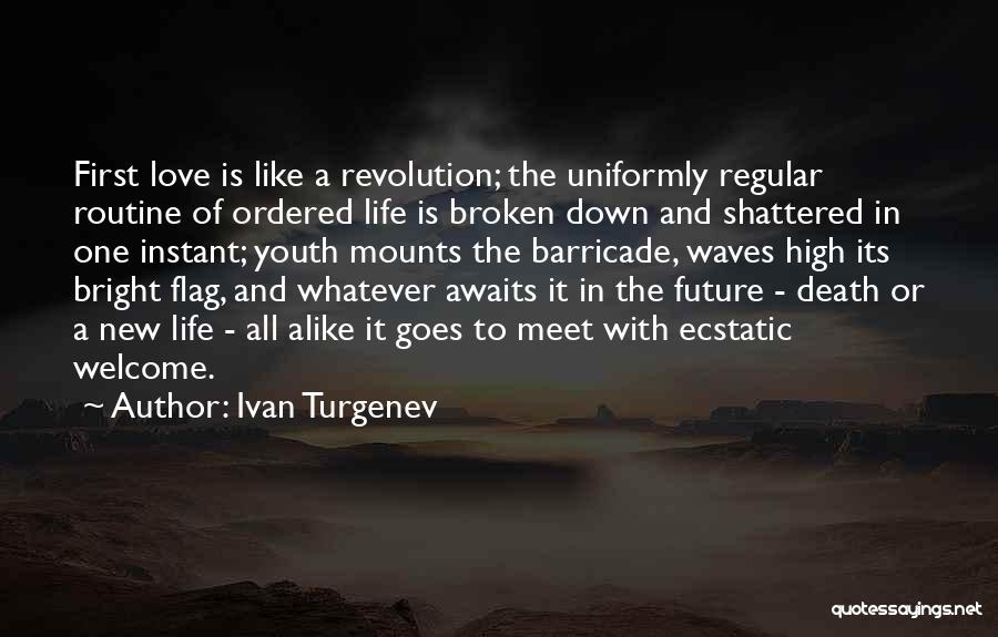 Ivan Turgenev Quotes: First Love Is Like A Revolution; The Uniformly Regular Routine Of Ordered Life Is Broken Down And Shattered In One