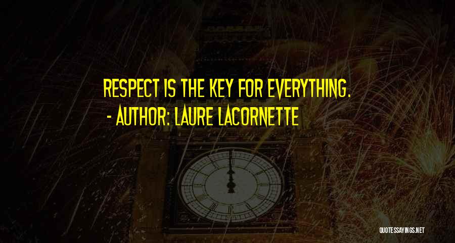 Laure Lacornette Quotes: Respect Is The Key For Everything.