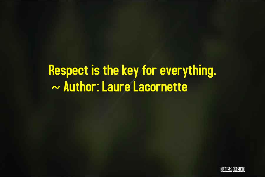 Laure Lacornette Quotes: Respect Is The Key For Everything.