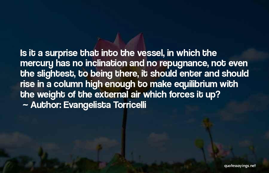 Evangelista Torricelli Quotes: Is It A Surprise That Into The Vessel, In Which The Mercury Has No Inclination And No Repugnance, Not Even