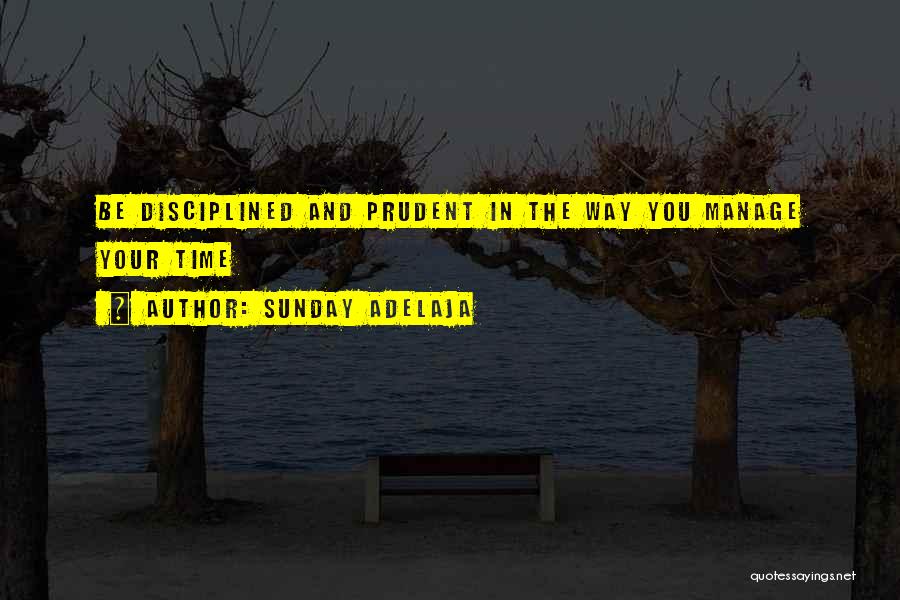 Sunday Adelaja Quotes: Be Disciplined And Prudent In The Way You Manage Your Time