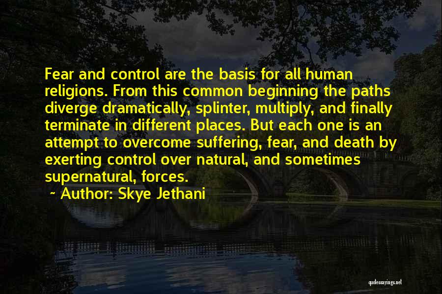 Skye Jethani Quotes: Fear And Control Are The Basis For All Human Religions. From This Common Beginning The Paths Diverge Dramatically, Splinter, Multiply,