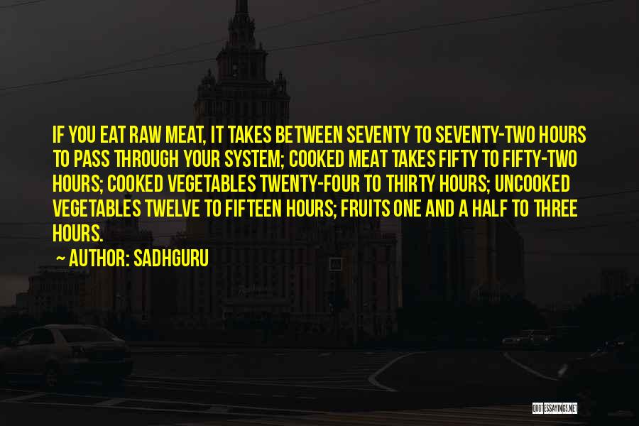 Sadhguru Quotes: If You Eat Raw Meat, It Takes Between Seventy To Seventy-two Hours To Pass Through Your System; Cooked Meat Takes