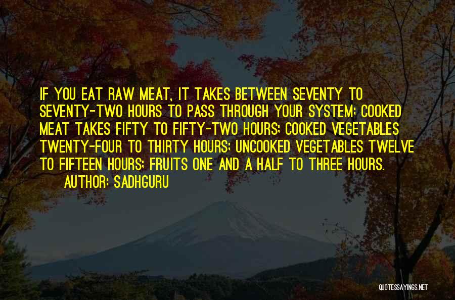 Sadhguru Quotes: If You Eat Raw Meat, It Takes Between Seventy To Seventy-two Hours To Pass Through Your System; Cooked Meat Takes