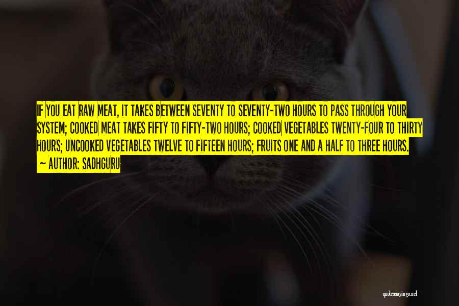 Sadhguru Quotes: If You Eat Raw Meat, It Takes Between Seventy To Seventy-two Hours To Pass Through Your System; Cooked Meat Takes