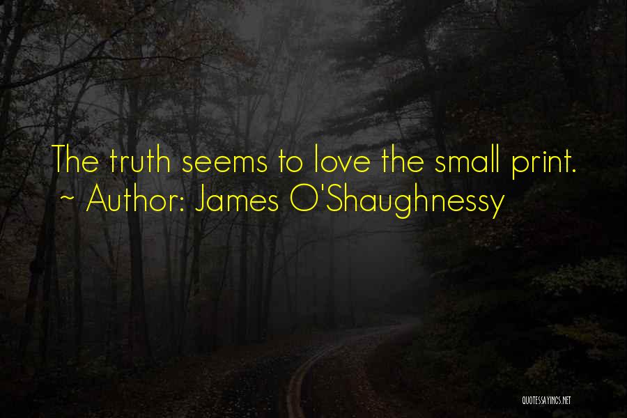 James O'Shaughnessy Quotes: The Truth Seems To Love The Small Print.