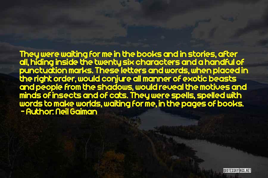 Neil Gaiman Quotes: They Were Waiting For Me In The Books And In Stories, After All, Hiding Inside The Twenty Six Characters And