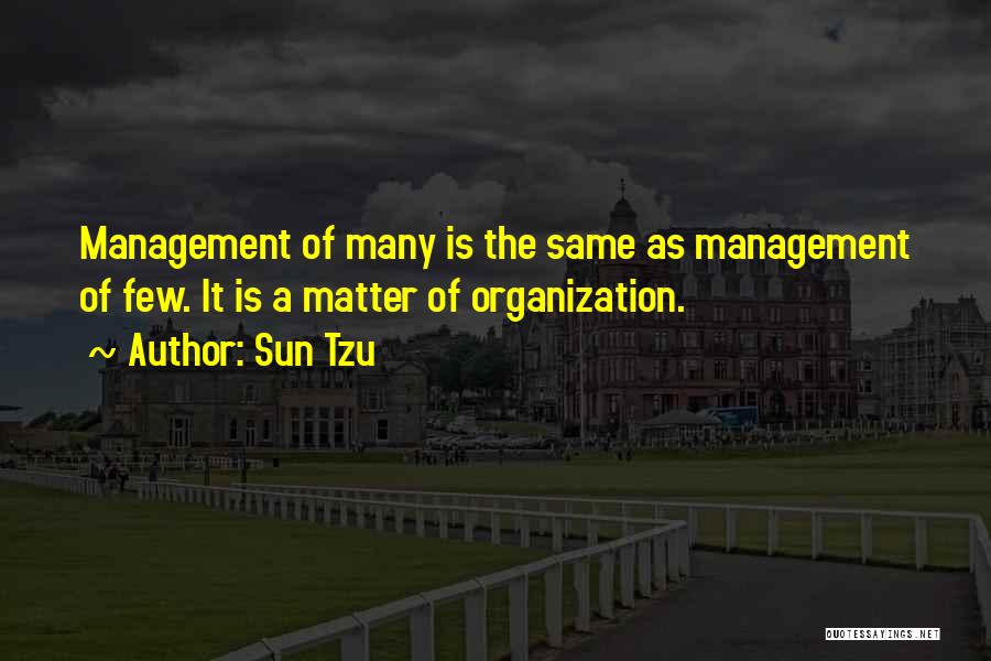 Sun Tzu Quotes: Management Of Many Is The Same As Management Of Few. It Is A Matter Of Organization.