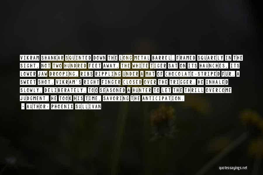 Phoenix Sullivan Quotes: Vikram Shankar Squinted Down The Long Metal Barrel. Framed Squarely In The Sight, Not Two Hundred Feet Away, The White