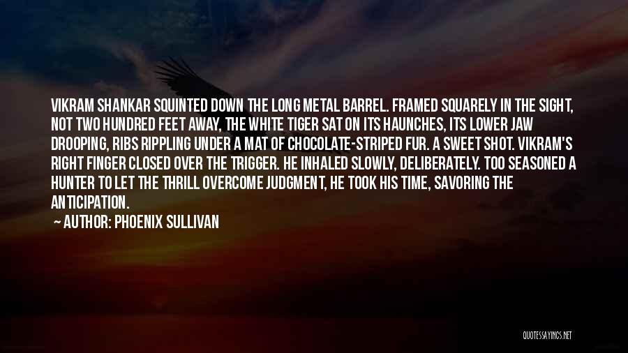 Phoenix Sullivan Quotes: Vikram Shankar Squinted Down The Long Metal Barrel. Framed Squarely In The Sight, Not Two Hundred Feet Away, The White