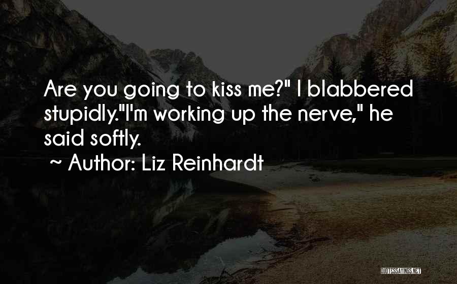 Liz Reinhardt Quotes: Are You Going To Kiss Me? I Blabbered Stupidly.i'm Working Up The Nerve, He Said Softly.