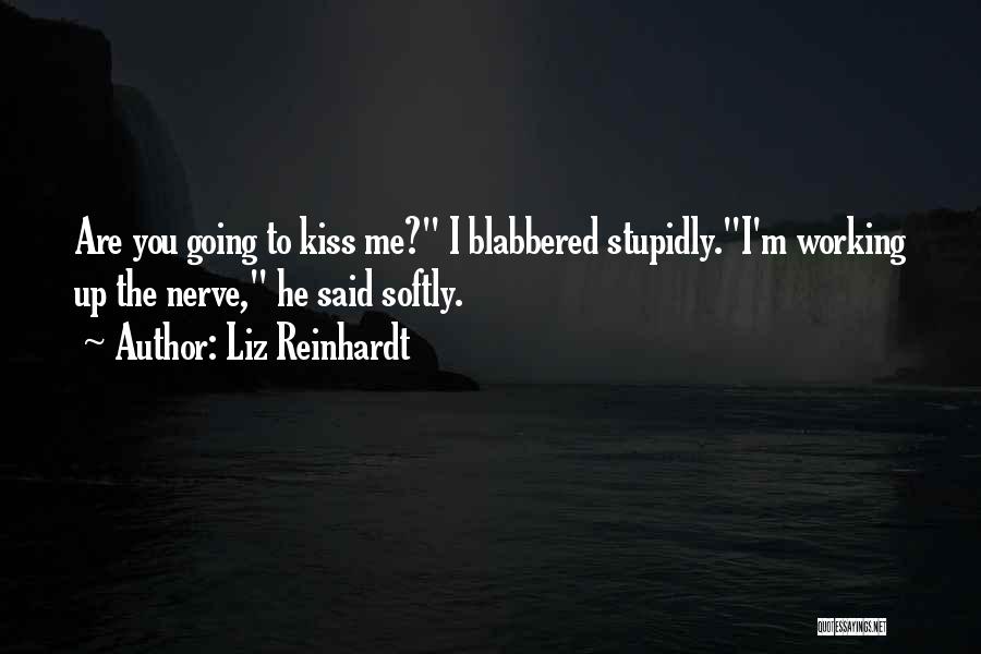 Liz Reinhardt Quotes: Are You Going To Kiss Me? I Blabbered Stupidly.i'm Working Up The Nerve, He Said Softly.