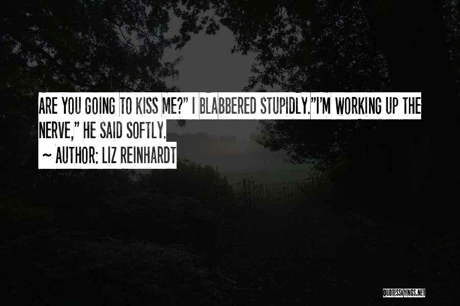 Liz Reinhardt Quotes: Are You Going To Kiss Me? I Blabbered Stupidly.i'm Working Up The Nerve, He Said Softly.