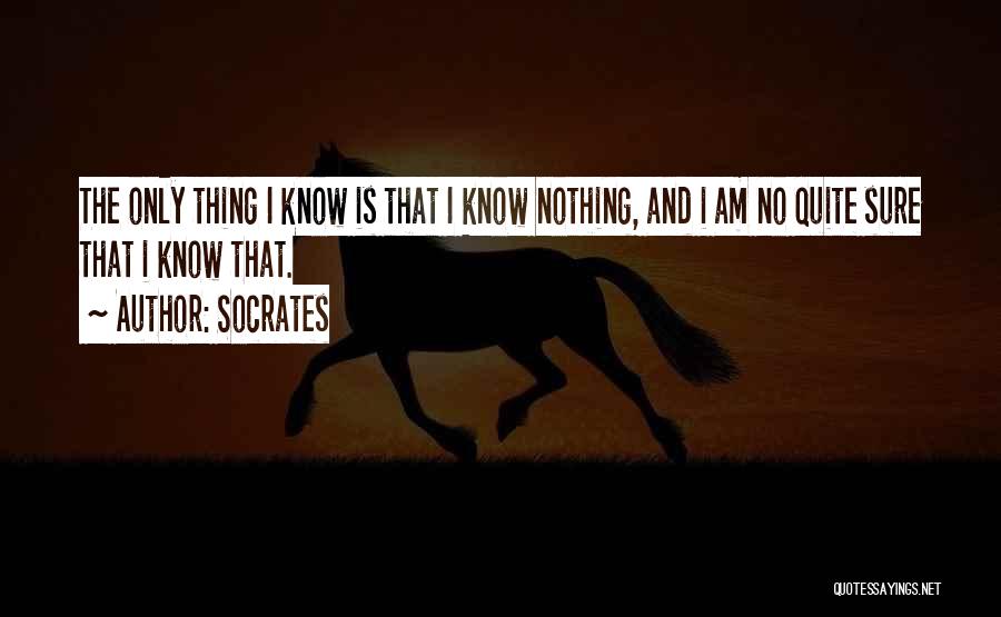 Socrates Quotes: The Only Thing I Know Is That I Know Nothing, And I Am No Quite Sure That I Know That.