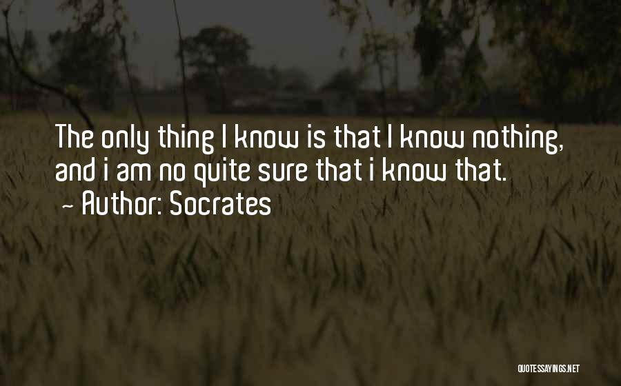 Socrates Quotes: The Only Thing I Know Is That I Know Nothing, And I Am No Quite Sure That I Know That.