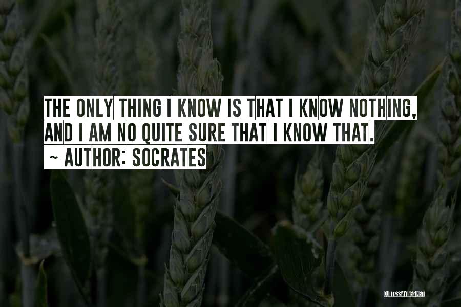 Socrates Quotes: The Only Thing I Know Is That I Know Nothing, And I Am No Quite Sure That I Know That.