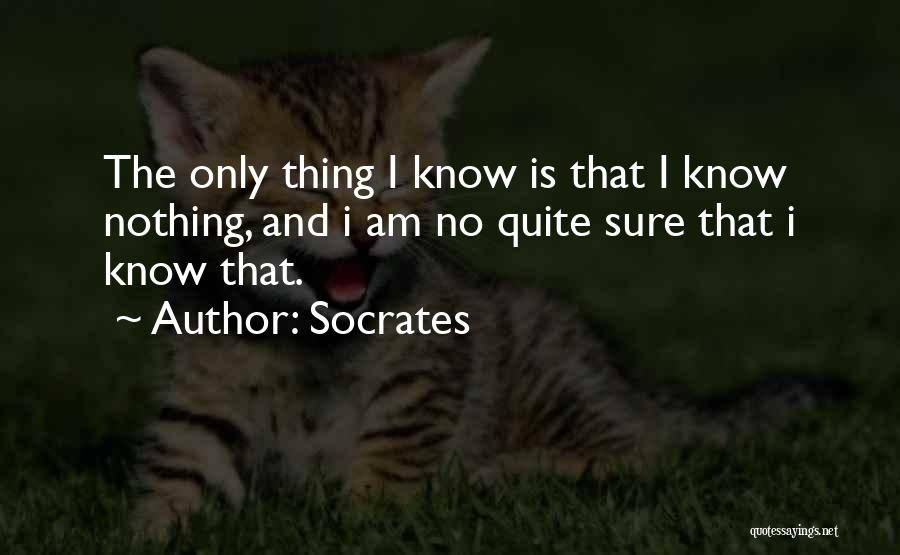 Socrates Quotes: The Only Thing I Know Is That I Know Nothing, And I Am No Quite Sure That I Know That.