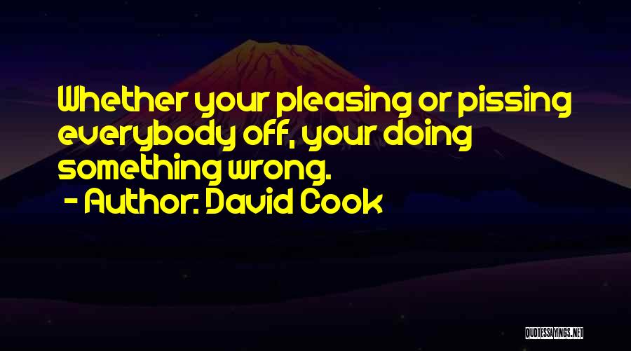 David Cook Quotes: Whether Your Pleasing Or Pissing Everybody Off, Your Doing Something Wrong.