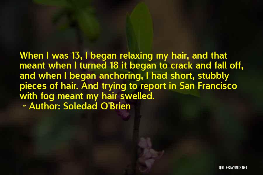 Soledad O'Brien Quotes: When I Was 13, I Began Relaxing My Hair, And That Meant When I Turned 18 It Began To Crack