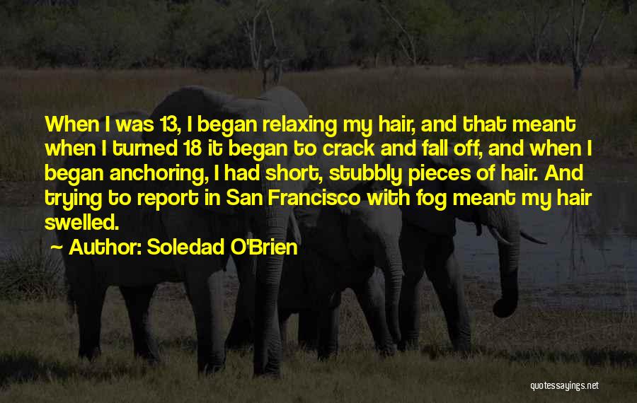 Soledad O'Brien Quotes: When I Was 13, I Began Relaxing My Hair, And That Meant When I Turned 18 It Began To Crack