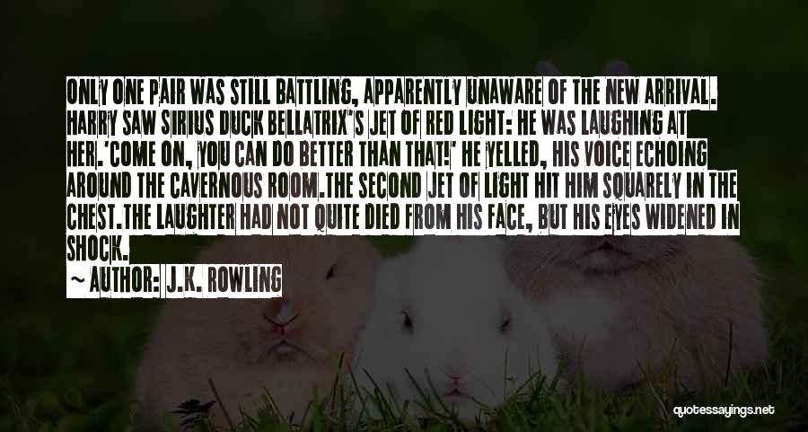 J.K. Rowling Quotes: Only One Pair Was Still Battling, Apparently Unaware Of The New Arrival. Harry Saw Sirius Duck Bellatrix's Jet Of Red