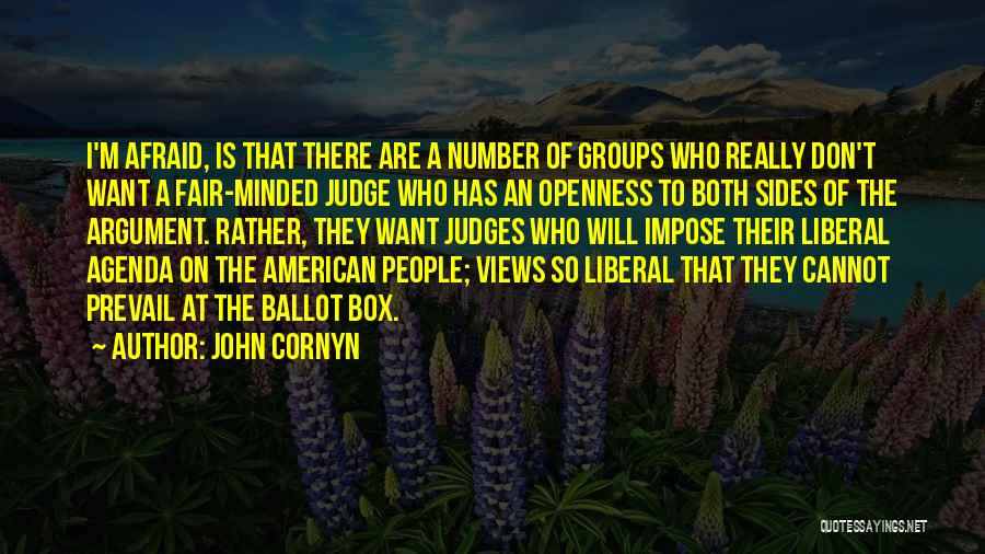 John Cornyn Quotes: I'm Afraid, Is That There Are A Number Of Groups Who Really Don't Want A Fair-minded Judge Who Has An