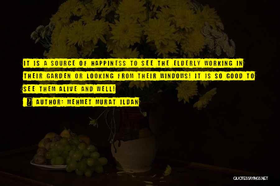 Mehmet Murat Ildan Quotes: It Is A Source Of Happiness To See The Elderly Working In Their Garden Or Looking From Their Windows! It