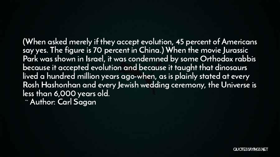 Carl Sagan Quotes: (when Asked Merely If They Accept Evolution, 45 Percent Of Americans Say Yes. The Figure Is 70 Percent In China.)