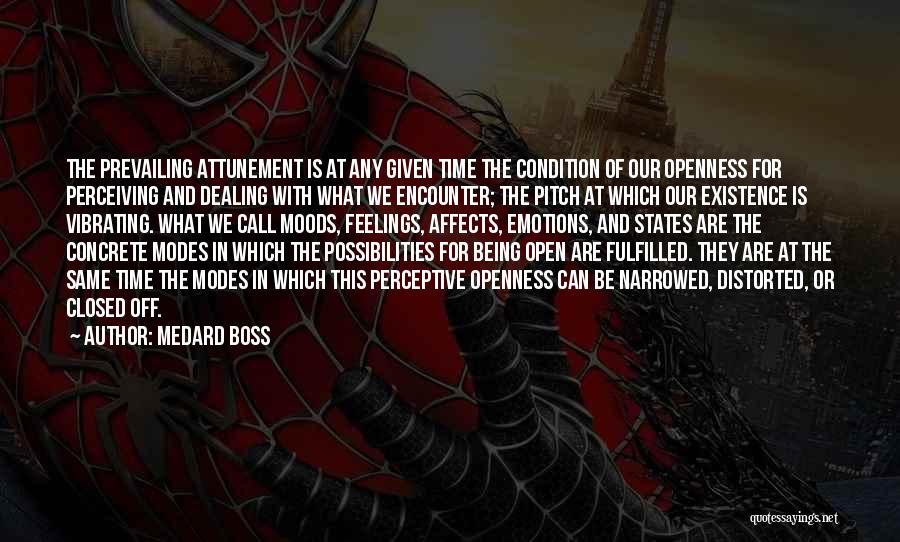 Medard Boss Quotes: The Prevailing Attunement Is At Any Given Time The Condition Of Our Openness For Perceiving And Dealing With What We