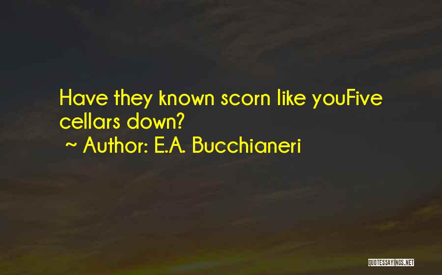 E.A. Bucchianeri Quotes: Have They Known Scorn Like Youfive Cellars Down?