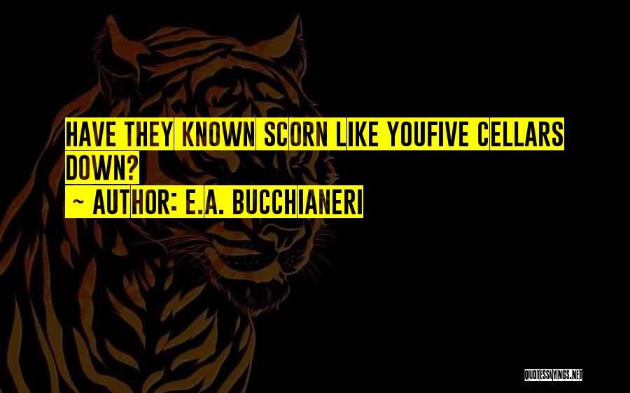 E.A. Bucchianeri Quotes: Have They Known Scorn Like Youfive Cellars Down?