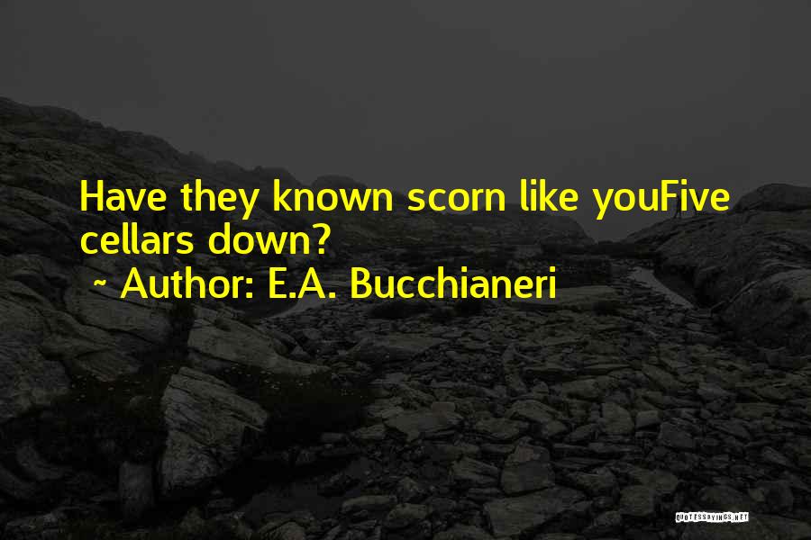 E.A. Bucchianeri Quotes: Have They Known Scorn Like Youfive Cellars Down?