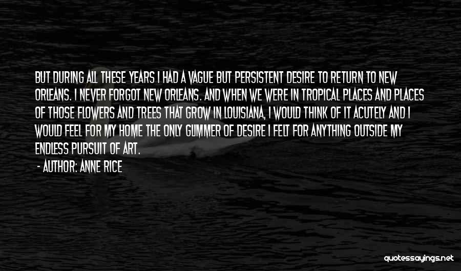 Anne Rice Quotes: But During All These Years I Had A Vague But Persistent Desire To Return To New Orleans. I Never Forgot