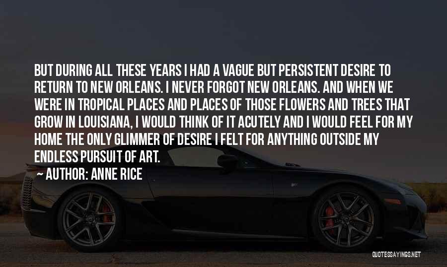 Anne Rice Quotes: But During All These Years I Had A Vague But Persistent Desire To Return To New Orleans. I Never Forgot