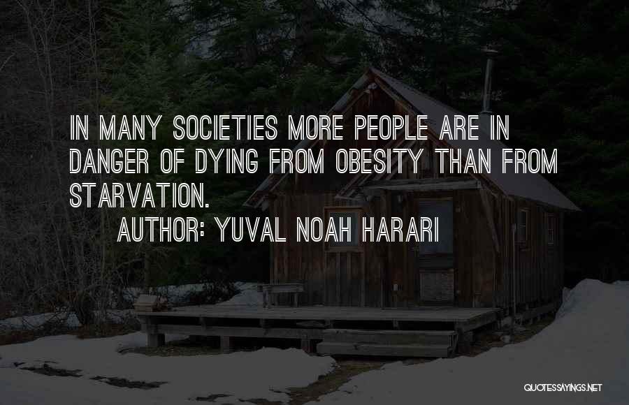 Yuval Noah Harari Quotes: In Many Societies More People Are In Danger Of Dying From Obesity Than From Starvation.