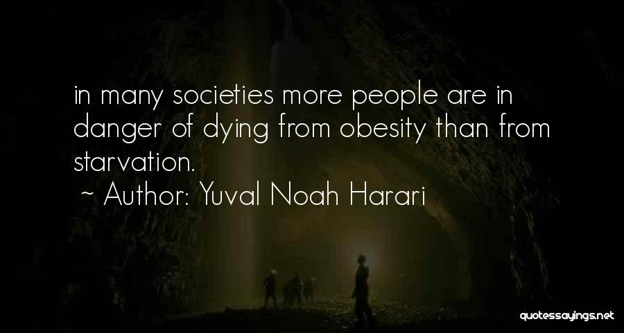 Yuval Noah Harari Quotes: In Many Societies More People Are In Danger Of Dying From Obesity Than From Starvation.