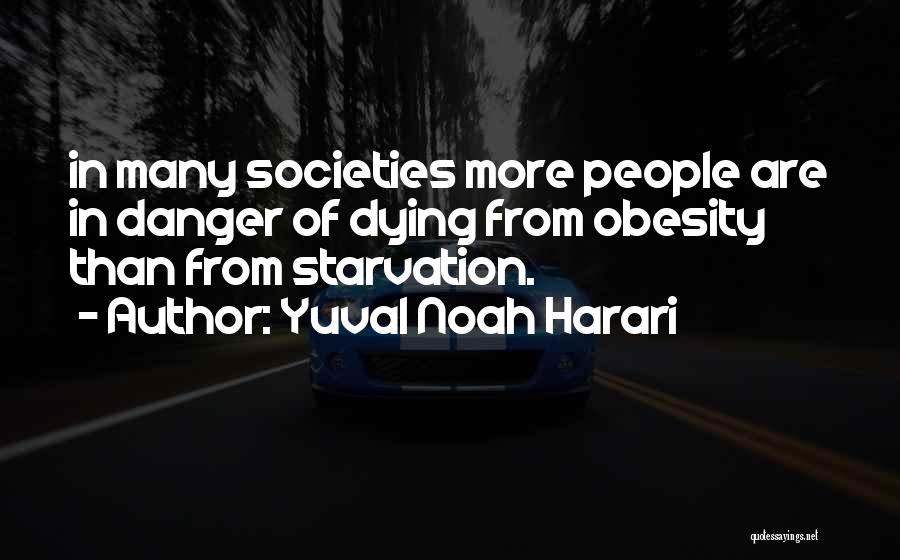 Yuval Noah Harari Quotes: In Many Societies More People Are In Danger Of Dying From Obesity Than From Starvation.