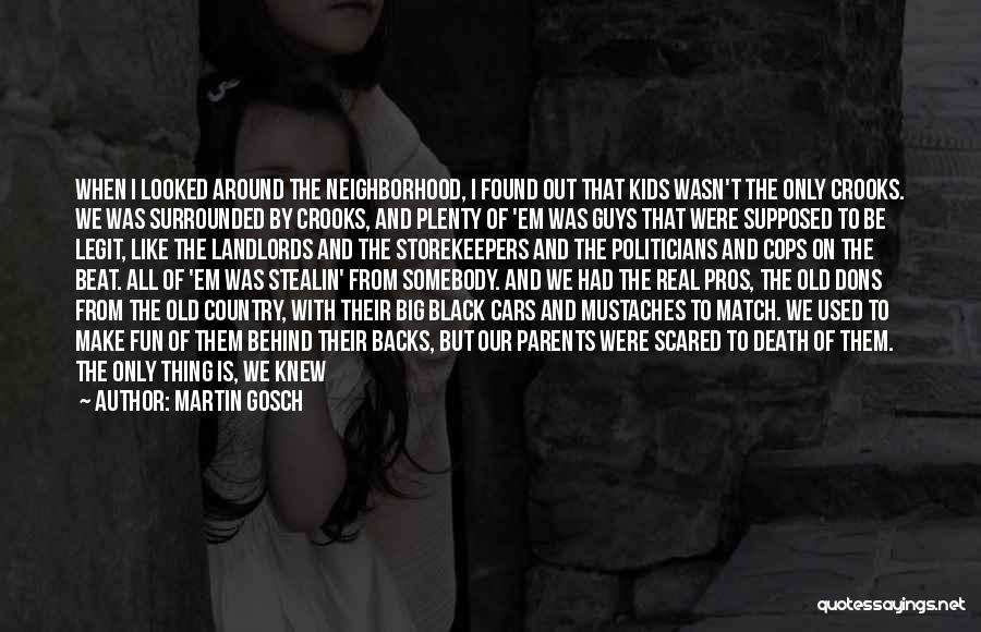 Martin Gosch Quotes: When I Looked Around The Neighborhood, I Found Out That Kids Wasn't The Only Crooks. We Was Surrounded By Crooks,