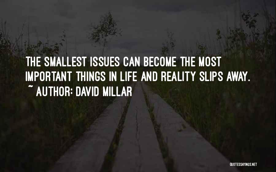 David Millar Quotes: The Smallest Issues Can Become The Most Important Things In Life And Reality Slips Away.