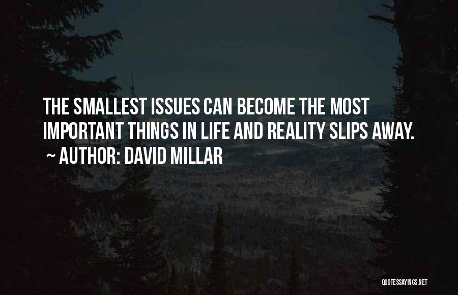 David Millar Quotes: The Smallest Issues Can Become The Most Important Things In Life And Reality Slips Away.