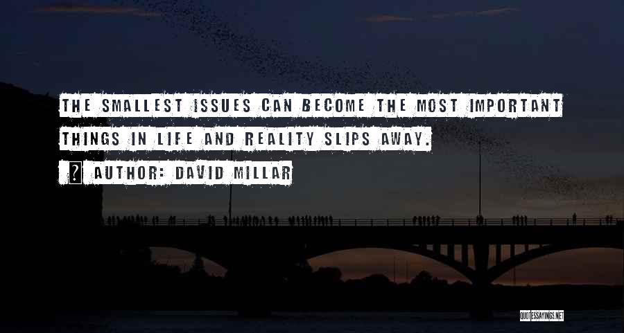 David Millar Quotes: The Smallest Issues Can Become The Most Important Things In Life And Reality Slips Away.