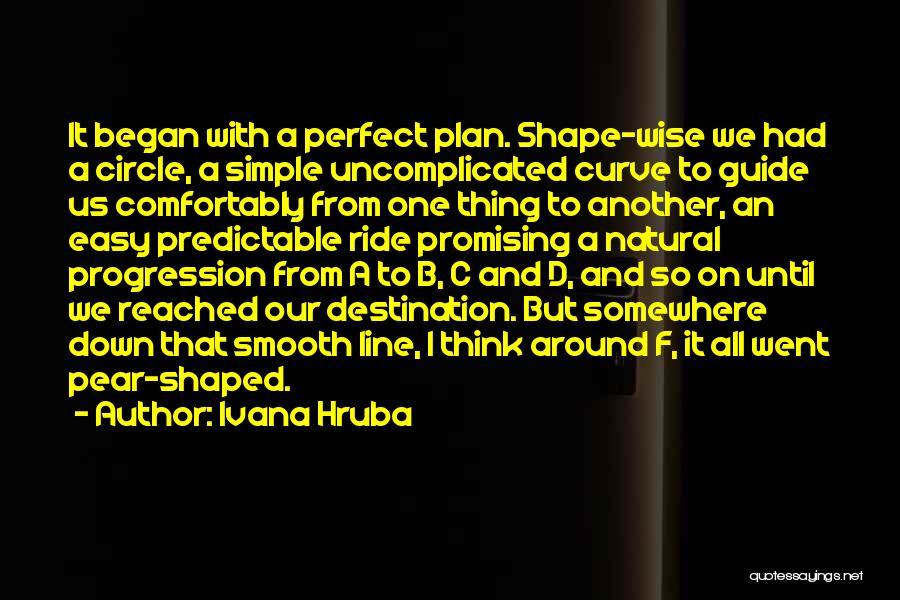 Ivana Hruba Quotes: It Began With A Perfect Plan. Shape-wise We Had A Circle, A Simple Uncomplicated Curve To Guide Us Comfortably From