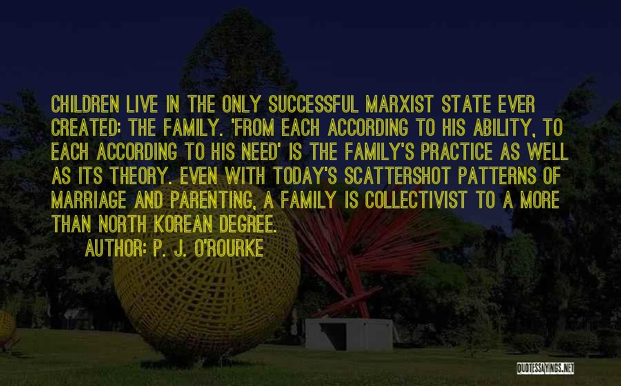 P. J. O'Rourke Quotes: Children Live In The Only Successful Marxist State Ever Created: The Family. 'from Each According To His Ability, To Each