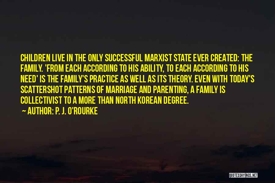 P. J. O'Rourke Quotes: Children Live In The Only Successful Marxist State Ever Created: The Family. 'from Each According To His Ability, To Each